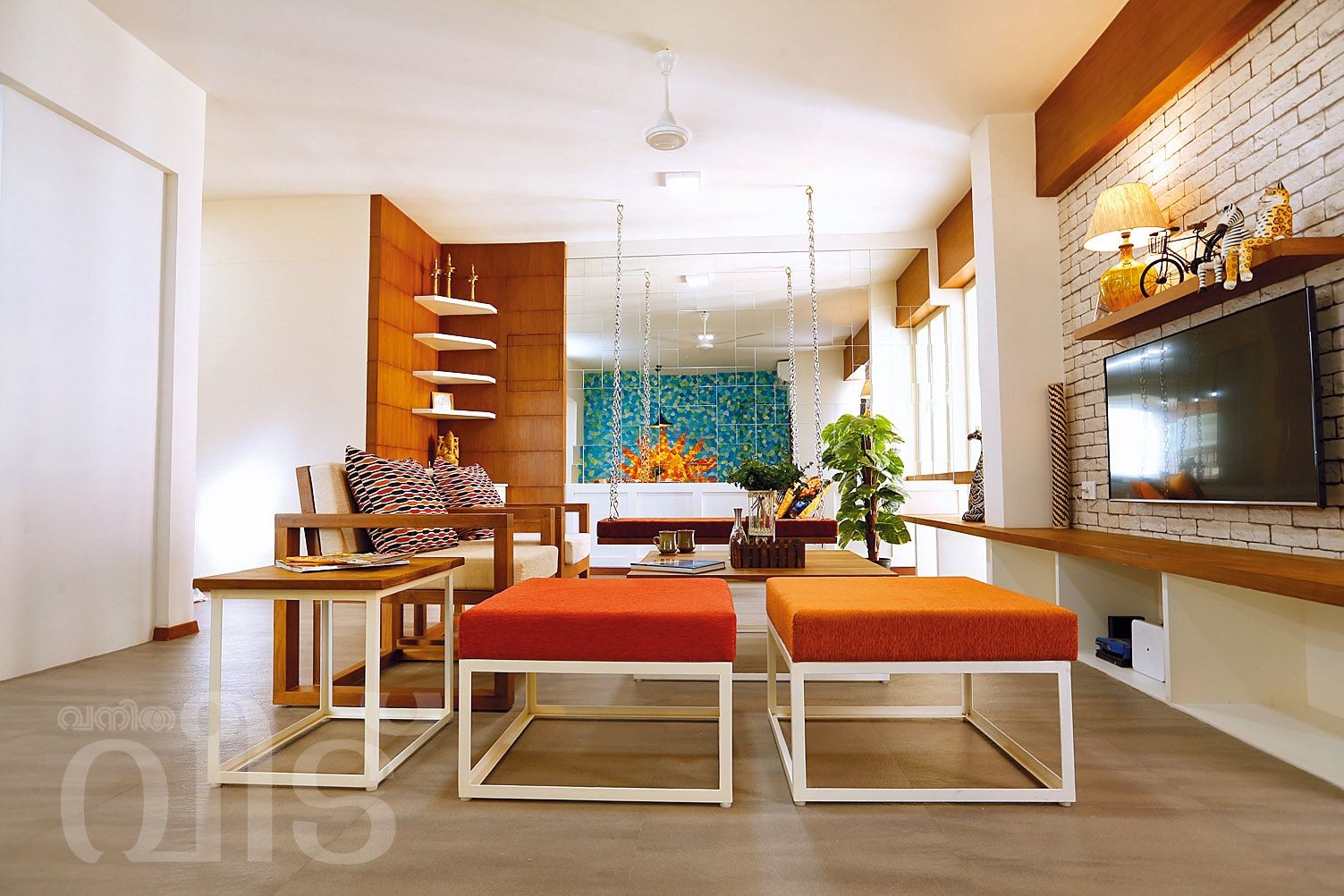 The Rising Sun Apartment, S Squared Architects Pvt Ltd. S Squared Architects Pvt Ltd. Eclectic style living room