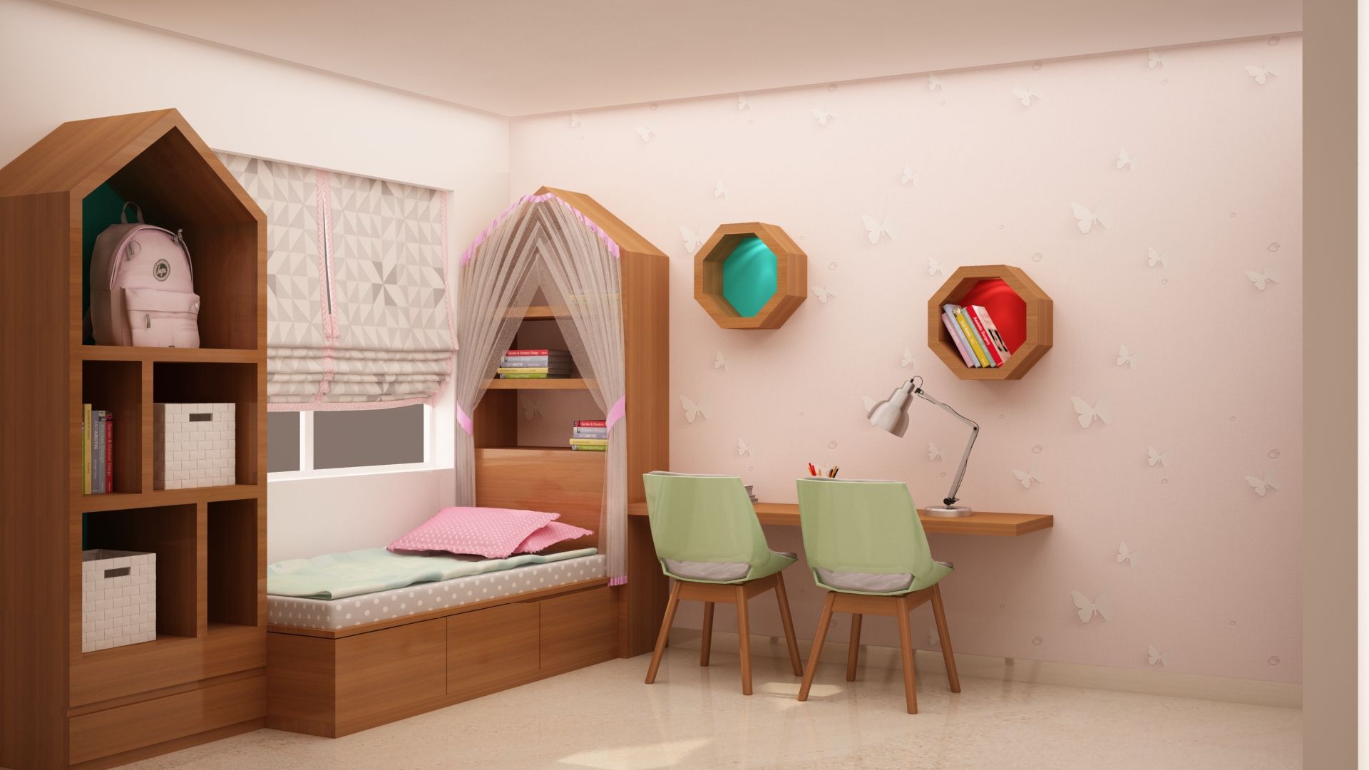 Bed, Study and storage homify Modern nursery/kids room