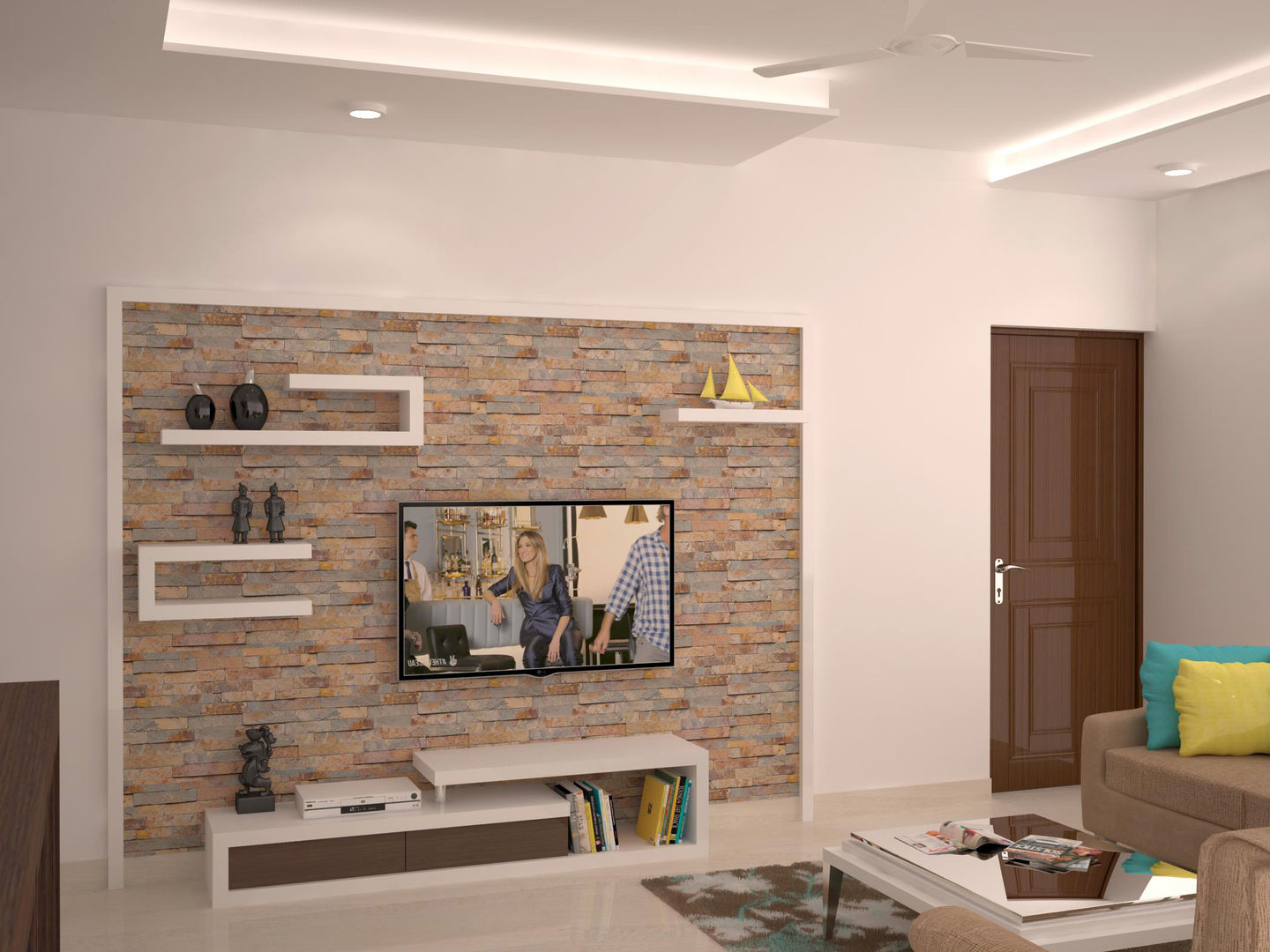 TV unit with display homify Modern living room