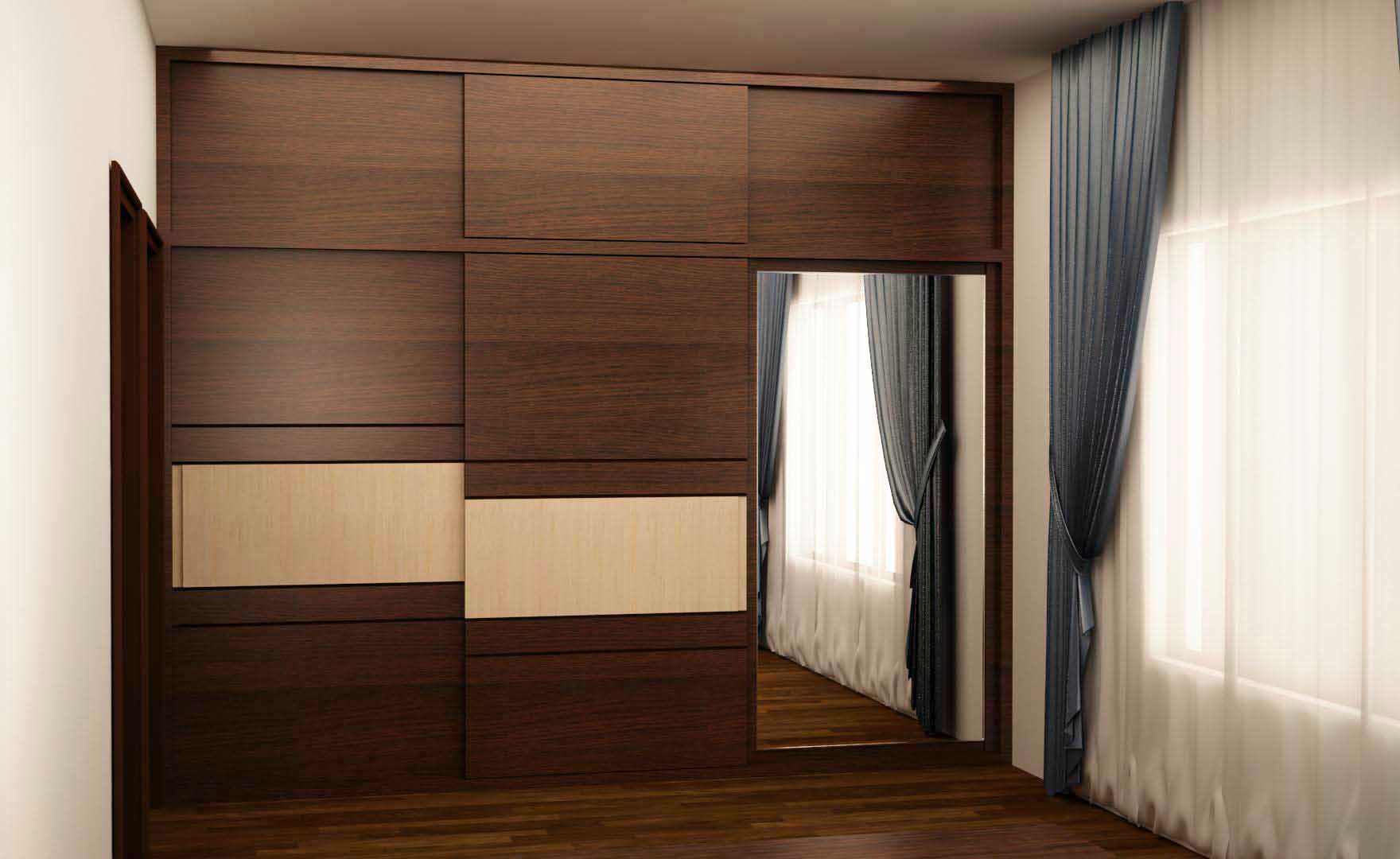 Wardrobe in sliding style homify Scandinavian style bedroom