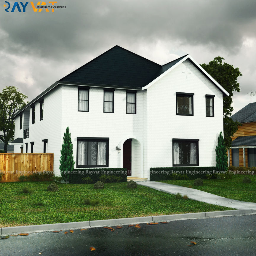 Exterior View - Monsoon homify Maisons de plain-pied Exterior View Design,Exterior Elevation,House Exterior,3D Exterior