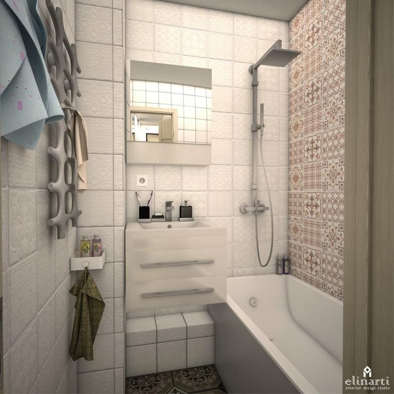 Квартира для молодой семьи, Студия дизайна Elinarti Студия дизайна Elinarti Minimalist bathroom Ceramic