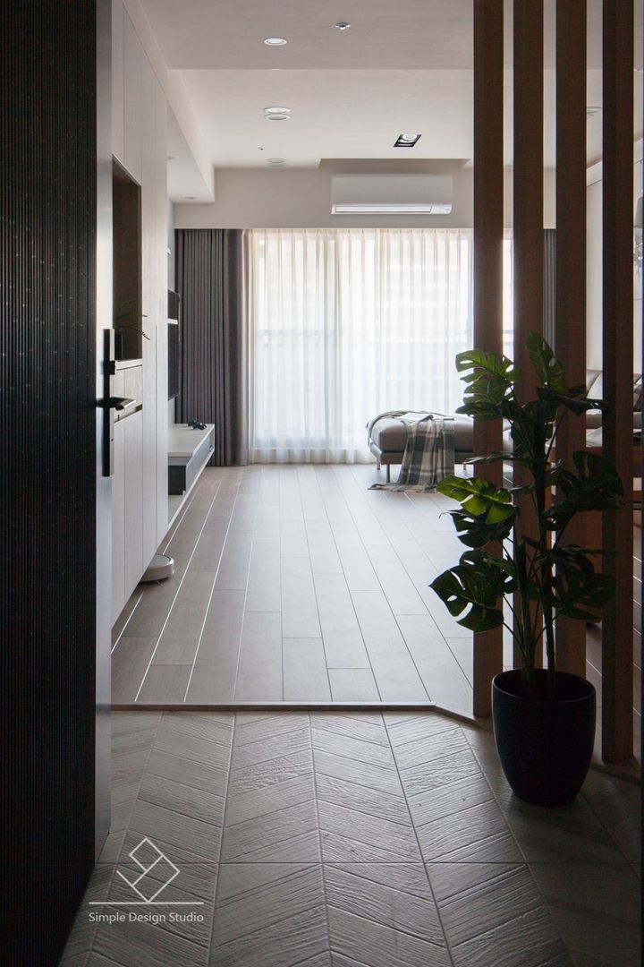 玄關 極簡室內設計 Simple Design Studio Minimalist corridor, hallway & stairs