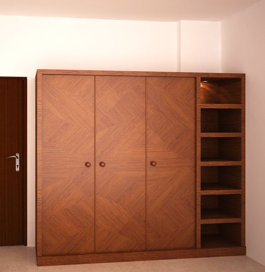 Wardrobe with open display homify 臥室