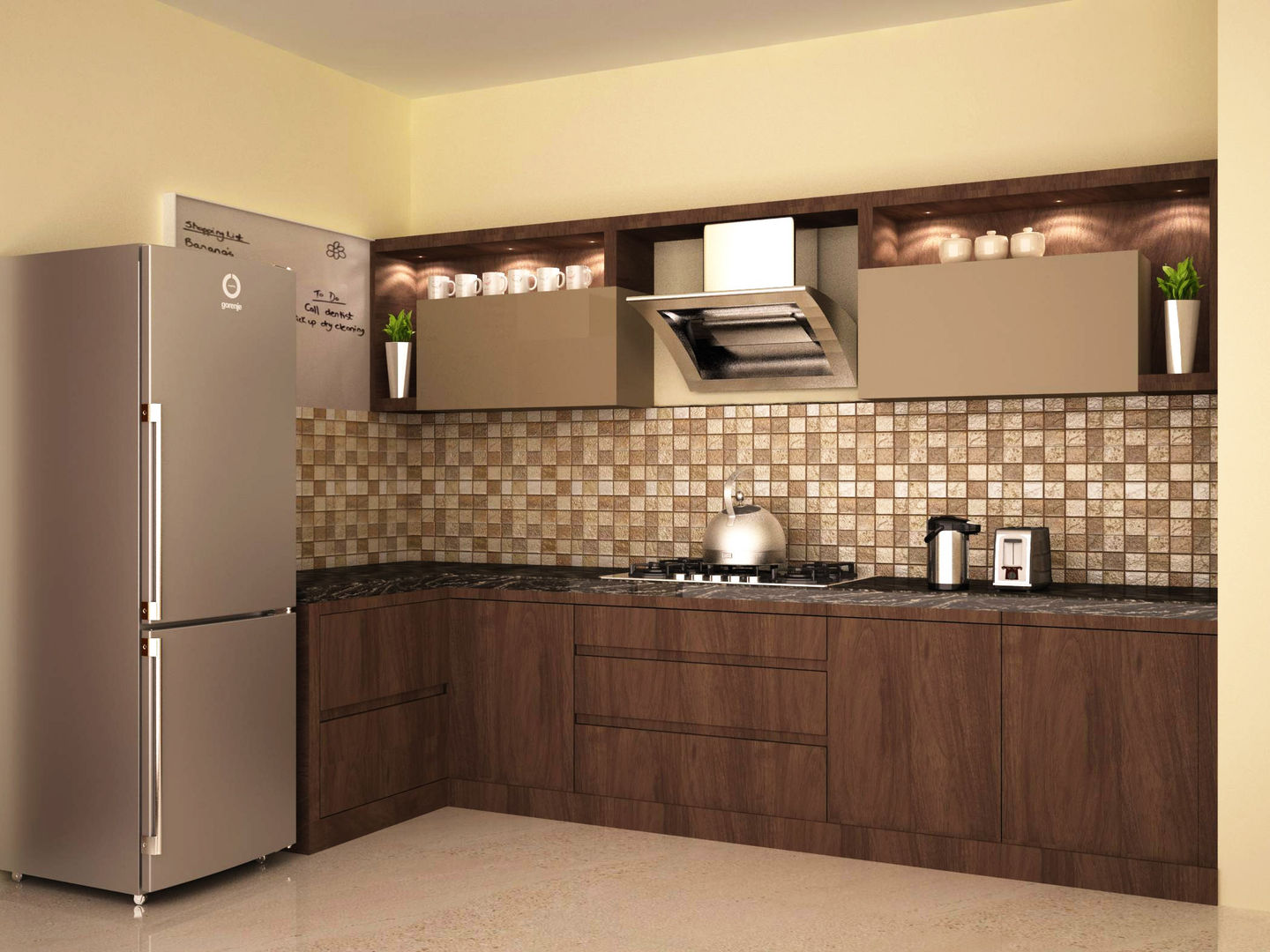 Dual colour style homify Modern kitchen