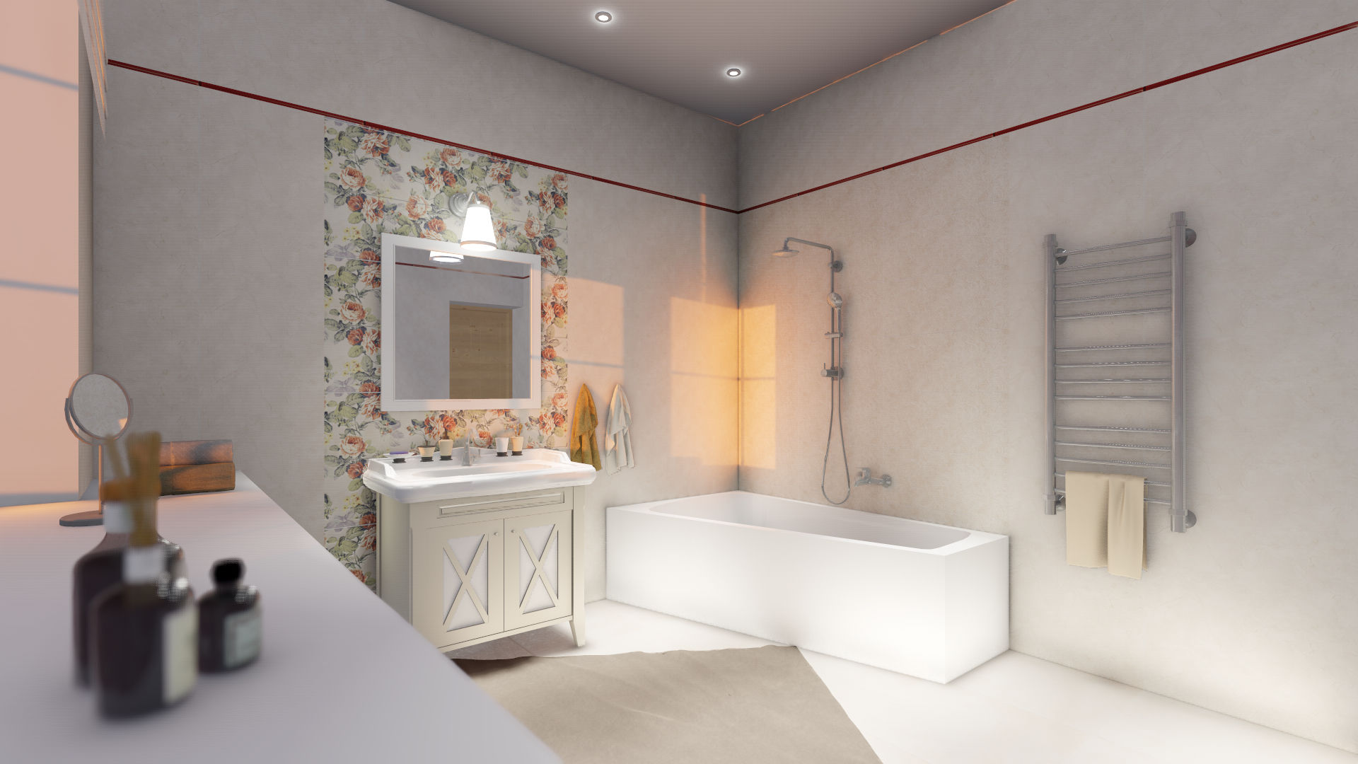 Уютная классика, Lela Rink Lela Rink Colonial style bathrooms Tiles