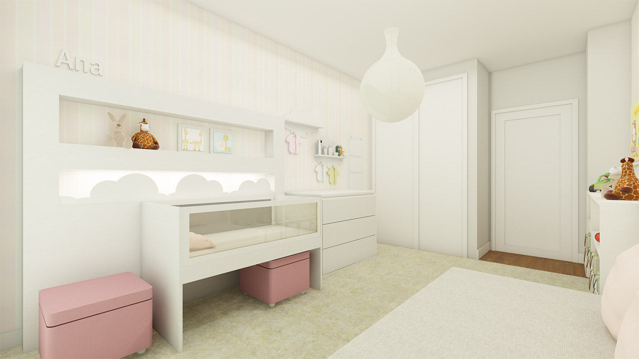 Apartamento Benfica Stadium, Lisboa - SHI Studio Interior Design homify İskandinav Çocuk Odası Aksesuarlar & Dekorasyon