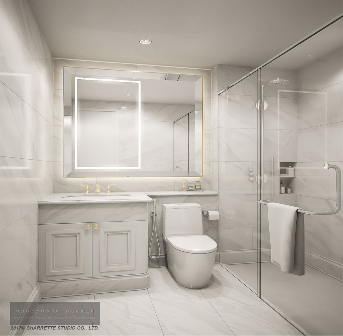 Bangkok River Park Condominium, Charrette Studio Co., Ltd. Charrette Studio Co., Ltd. Bathroom