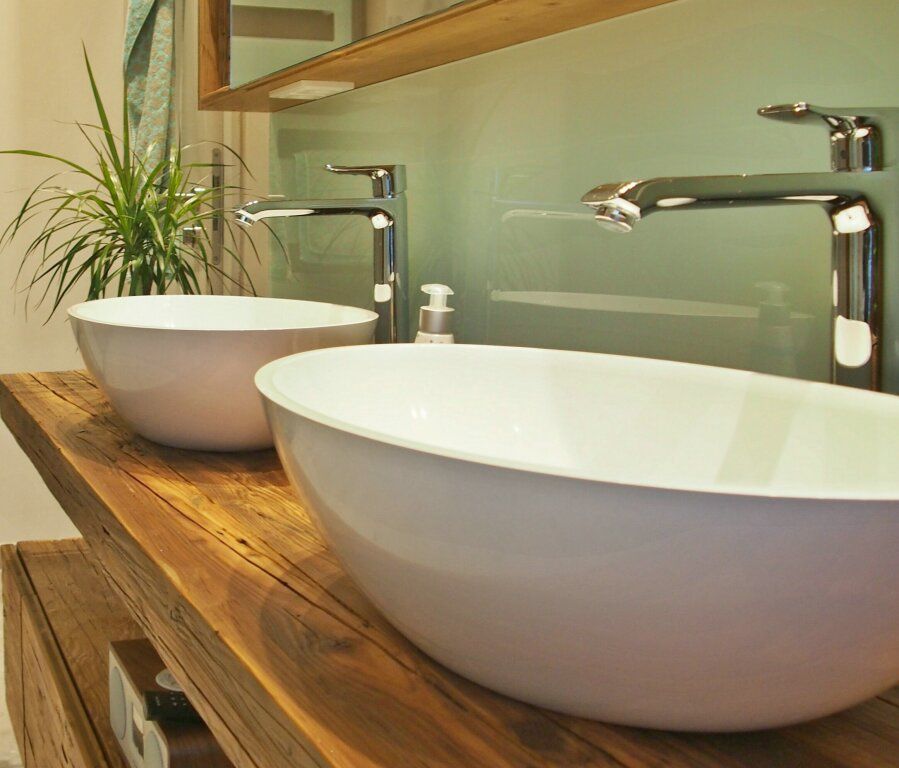 Badezimmer in Wiesbaden mit Altholz homify Modern Banyo Badezimmer,Badezimmereinrichtun,Wiesbaden,Altholz,Innenarchitekt Mainz