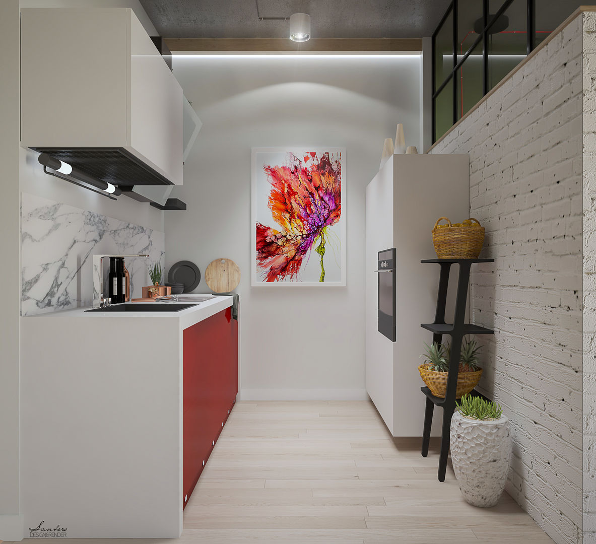 Ristrutturazione appartamento 52 mq - Forlì, Santoro Design Render Santoro Design Render Modern style kitchen