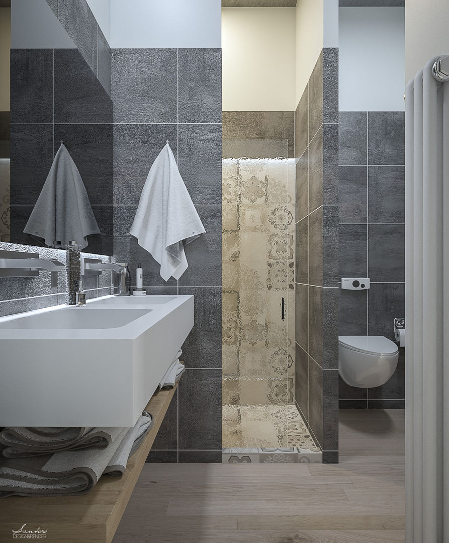 piastrelle bagno moderno grigio - AradBranding