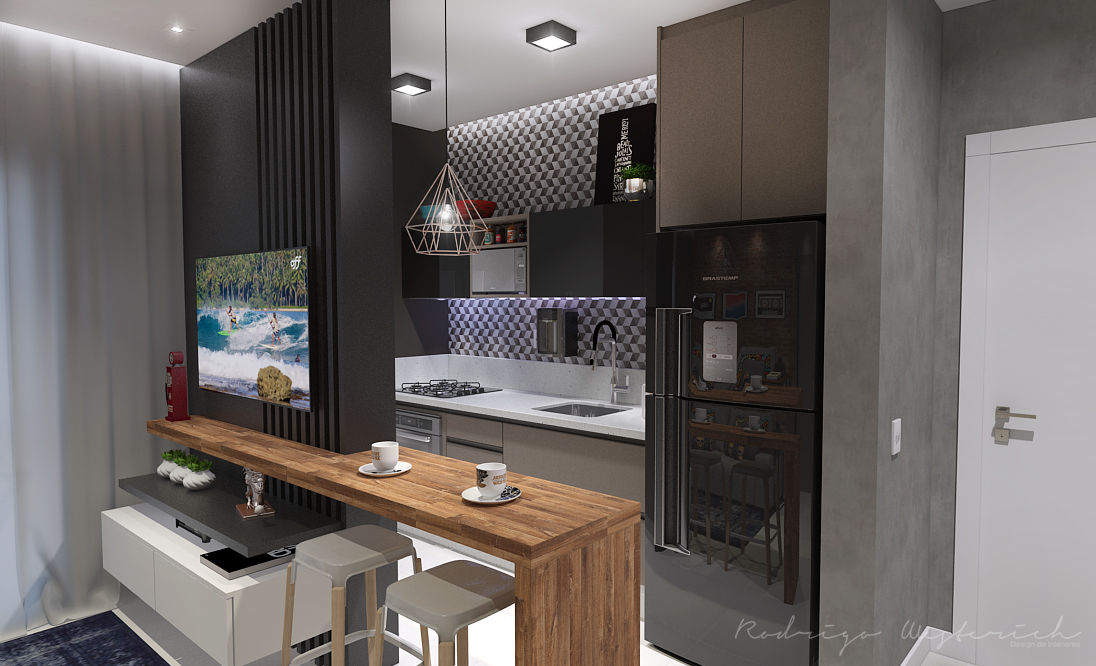 Studio, Rodrigo Westerich - Design de Interiores Rodrigo Westerich - Design de Interiores Kitchen units Wood Wood effect