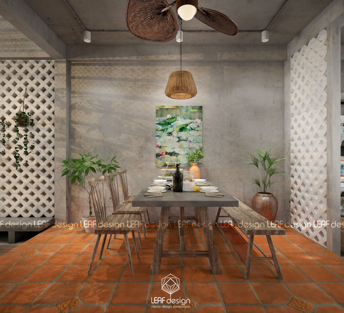 Cảm xúc Á Đông - Nhà phố Sài Gòn, LEAF Design LEAF Design Asian style dining room