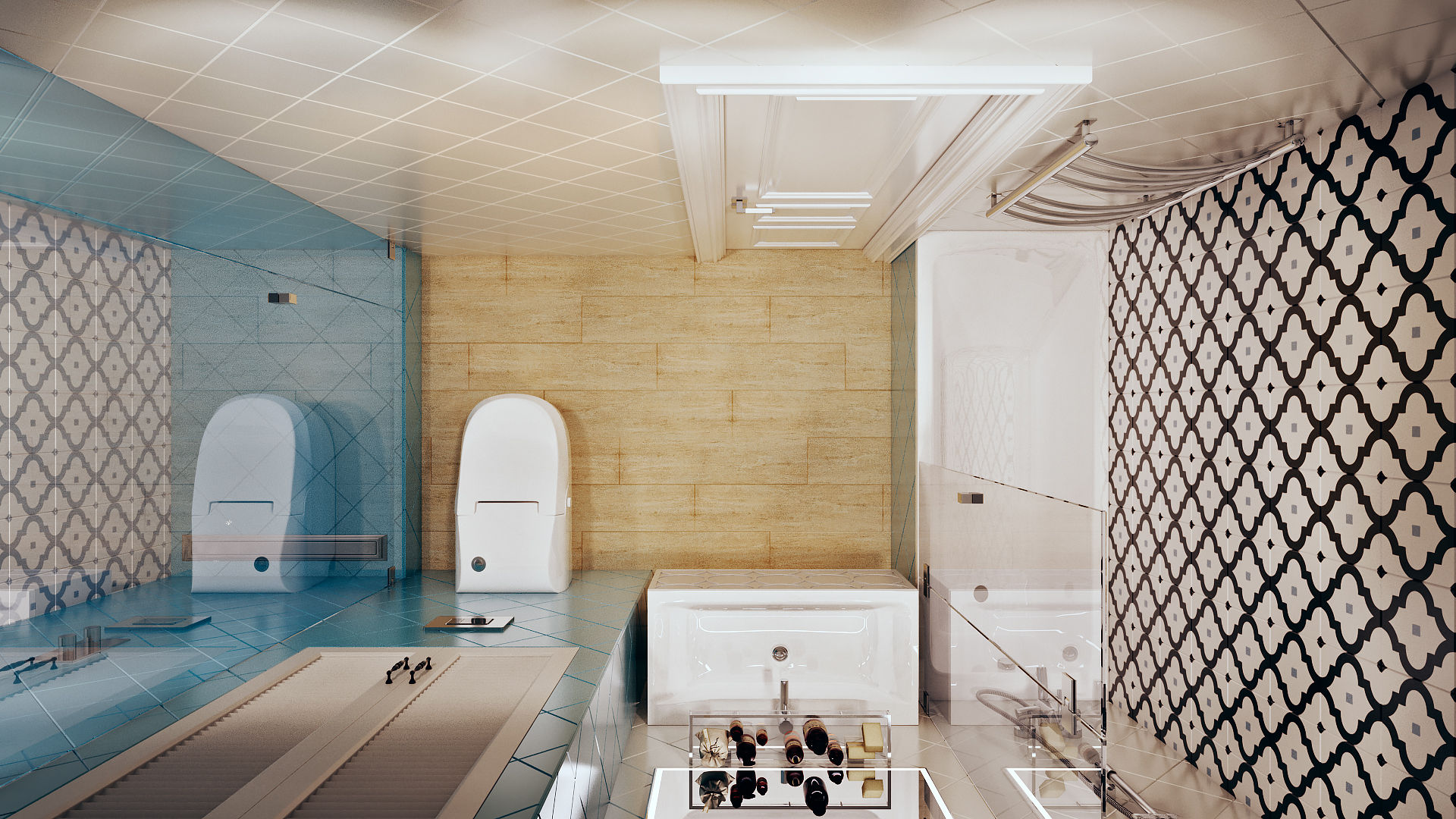 Голубая вуаль, CO:interior CO:interior Phòng tắm phong cách kinh điển