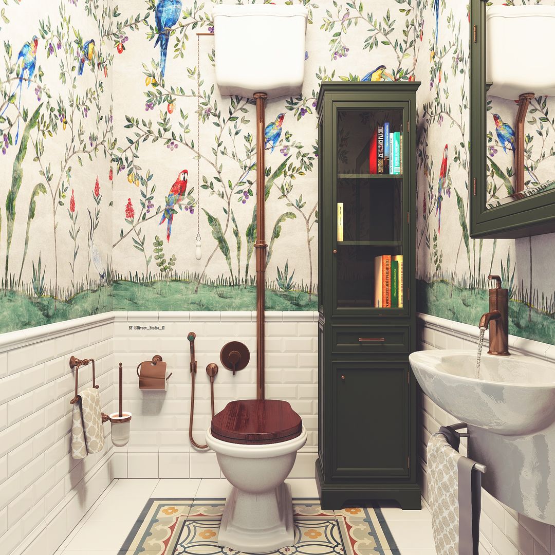 Маленький санузел, Diveev_studio#ZI Diveev_studio#ZI Mediterranean style bathroom