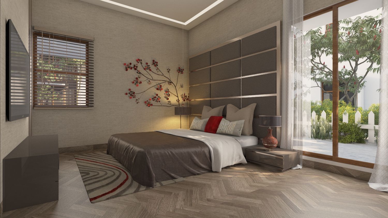 Bedroom Headboard and wall design homify Modern style bedroom