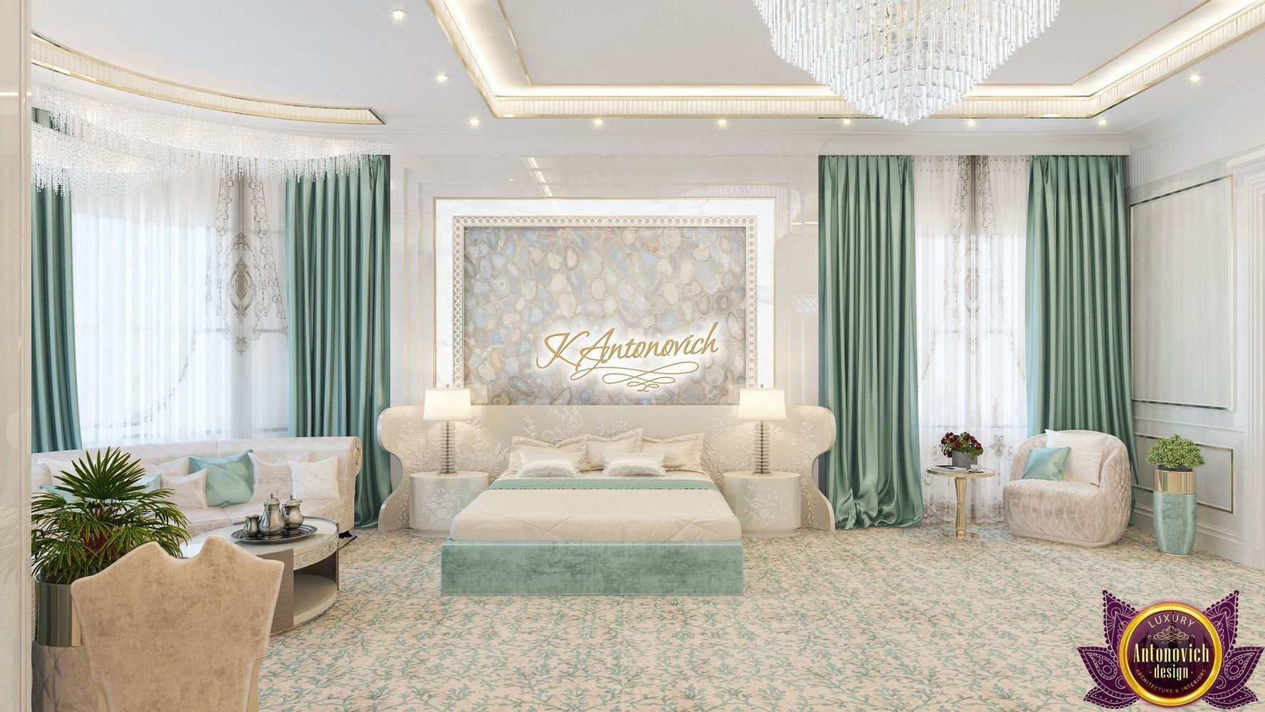 ​Contemporary home design by Katrina Antonovich, Luxury Antonovich Design Luxury Antonovich Design 臥室
