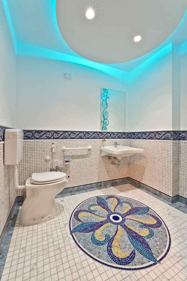 bagno in mosaico lava smaltata , Opusmosaici Opusmosaici Commercial spaces پتھر Hotels