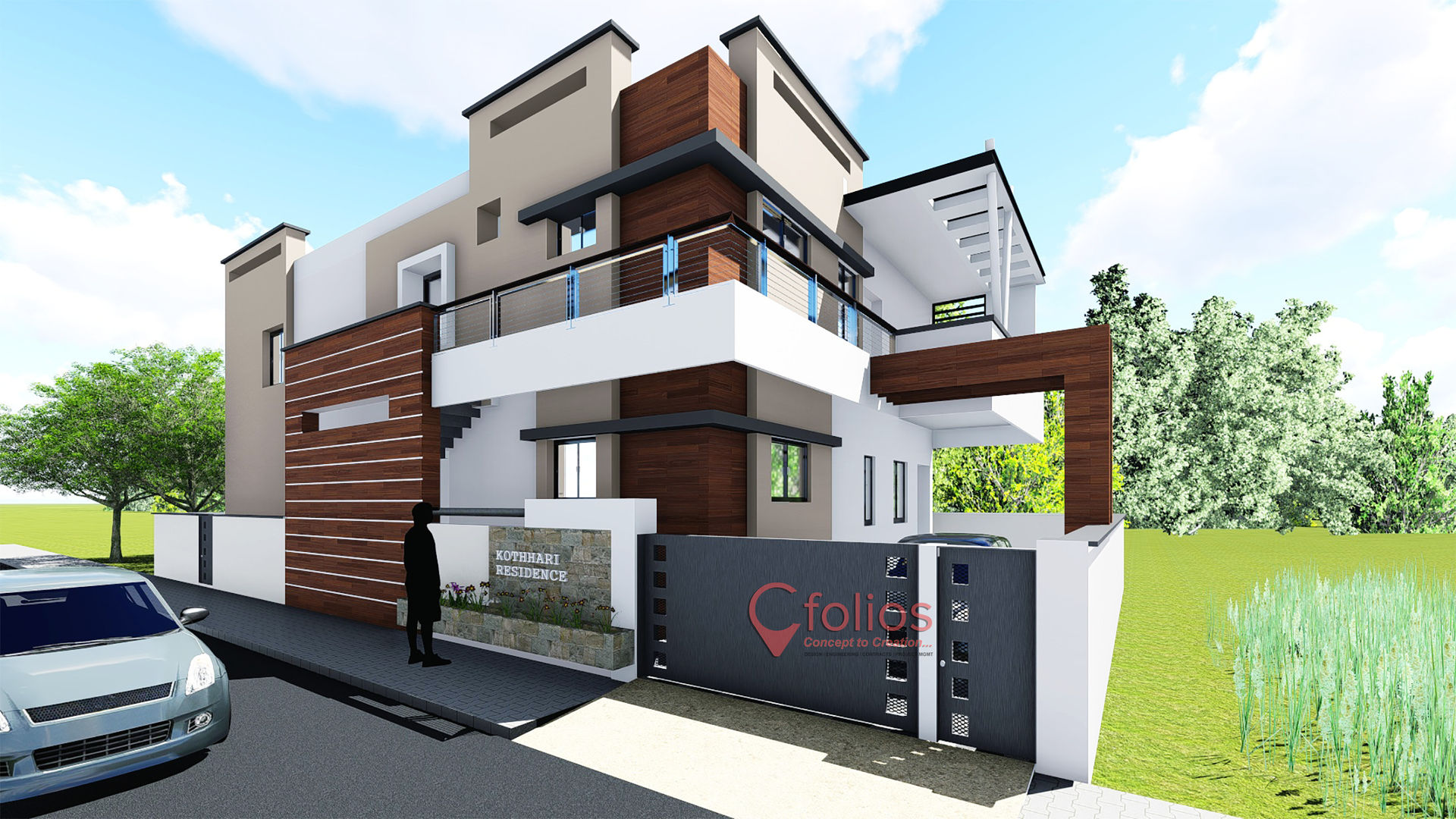 Kothari Residence, Bagalkot, Cfolios Design And Construction Solutions Pvt Ltd Cfolios Design And Construction Solutions Pvt Ltd Detached home