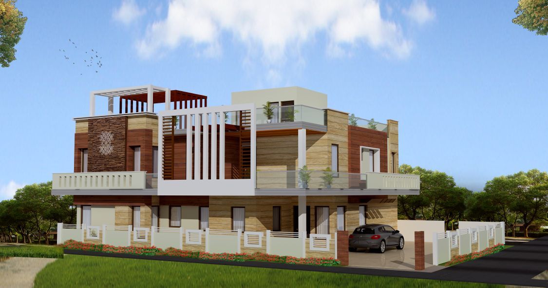 Exterior, Kapilaz Space Planners & Interior Designer Kapilaz Space Planners & Interior Designer Casas modernas