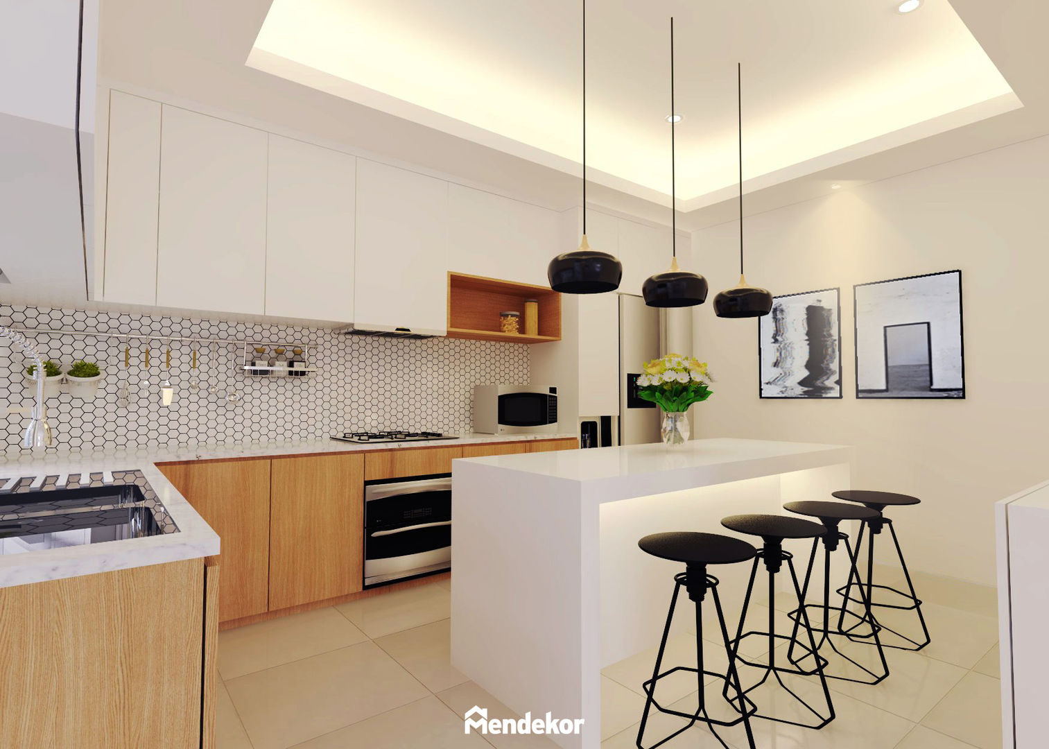 Kitchen Mendekor Dapur Modern Kayu Buatan Transparent