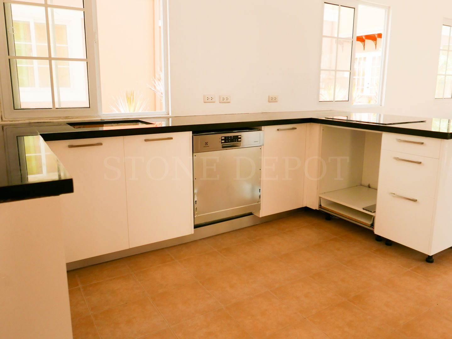 Absolute Black Granite Kitchen Countertop in Panglao Island Stone Depot Modern kitchen