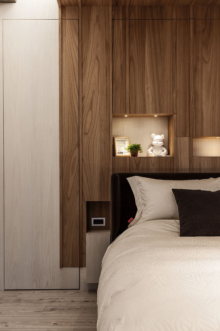 流光, 漢玥室內設計 漢玥室內設計 Modern style bedroom Wood-Plastic Composite