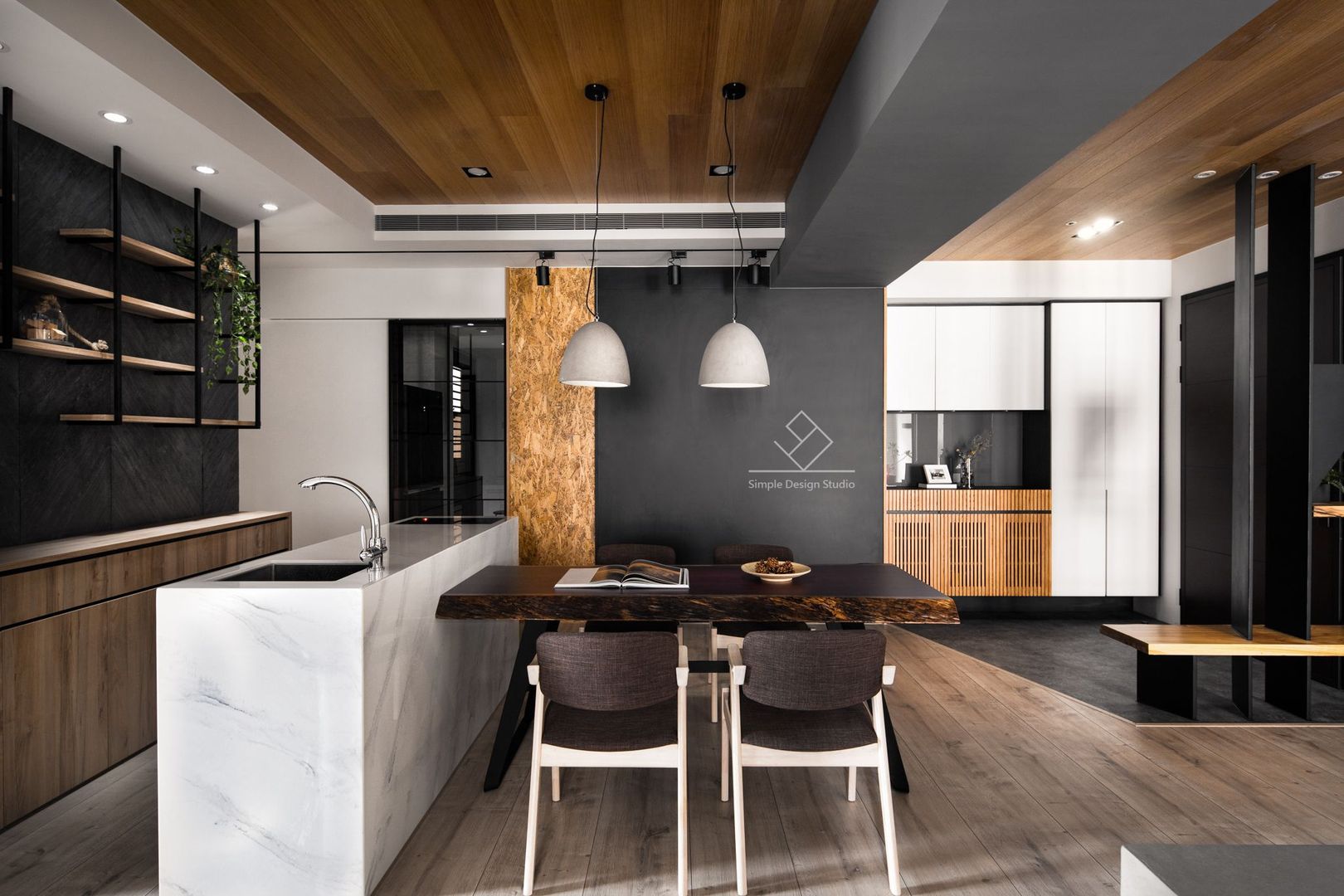 竹北-翰林富苑-S&C秘境, 極簡室內設計 Simple Design Studio 極簡室內設計 Simple Design Studio Salas de jantar modernas