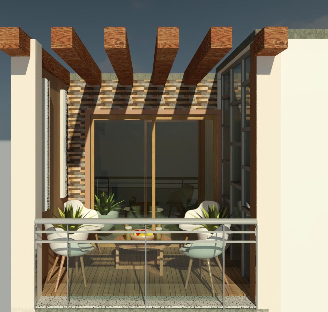 Casa pequeña - latinos, Perfil Arquitectónico Perfil Arquitectónico Modern Balkon, Veranda & Teras