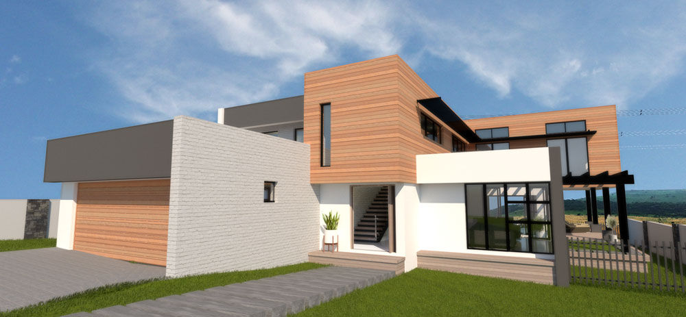 Front Facade A4AC Architects Single family home Bricks