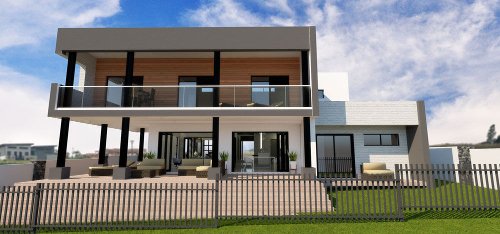 Patio Facade A4AC Architects Detached home اینٹوں