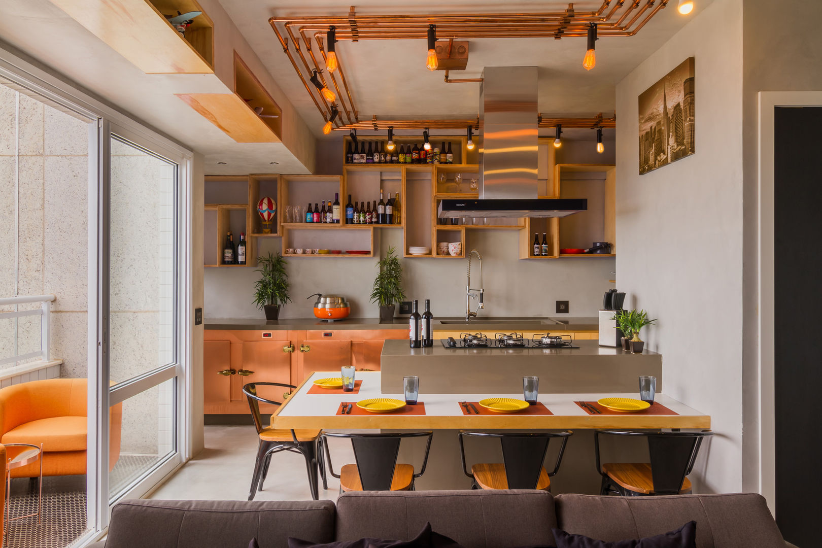 Apartamento no bairro Vila da Serra, Aptar Arquitetura Aptar Arquitetura Cucina in stile industriale