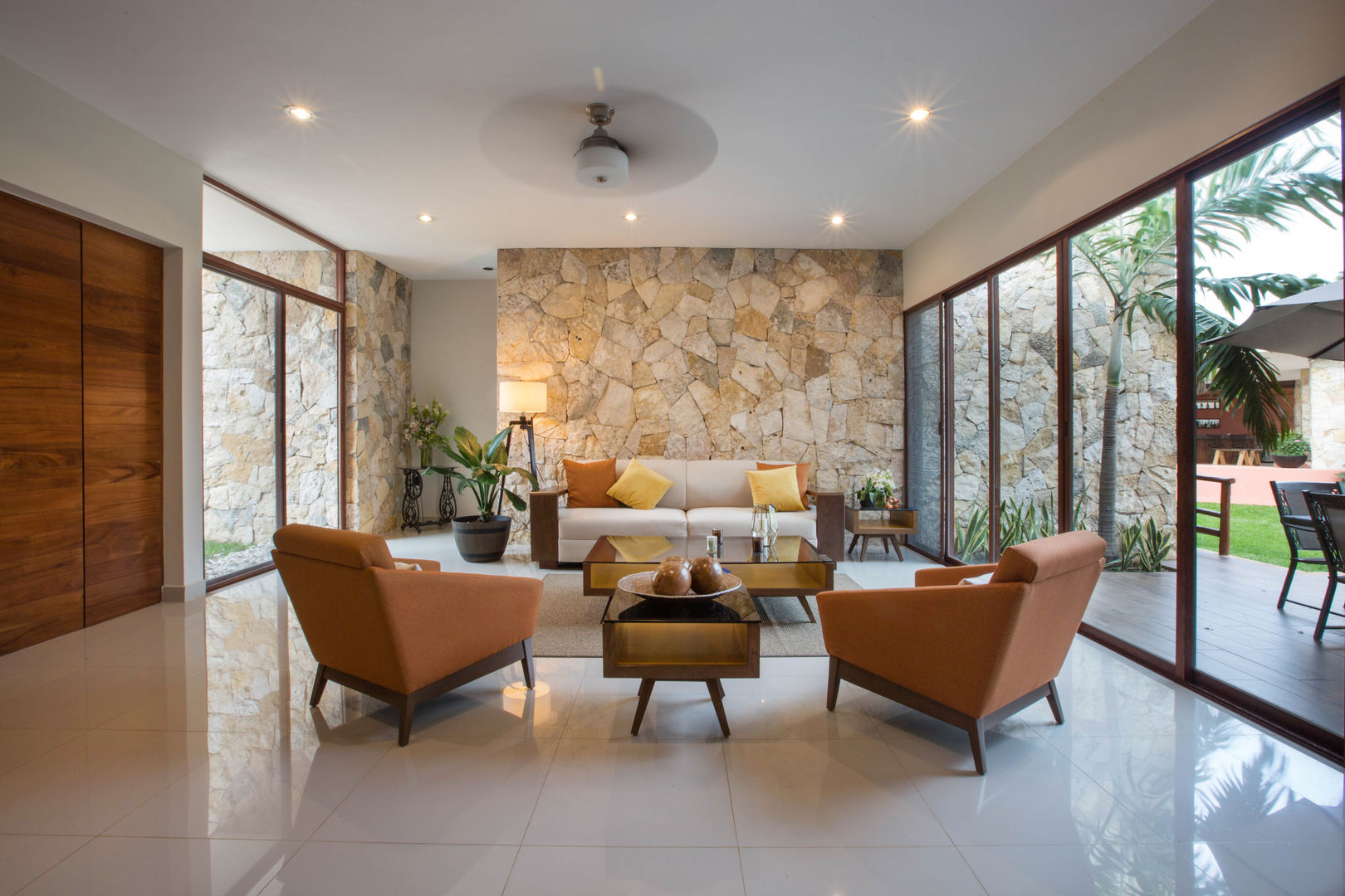 Casa GM, Heftye Arquitectura Heftye Arquitectura Modern Living Room Limestone