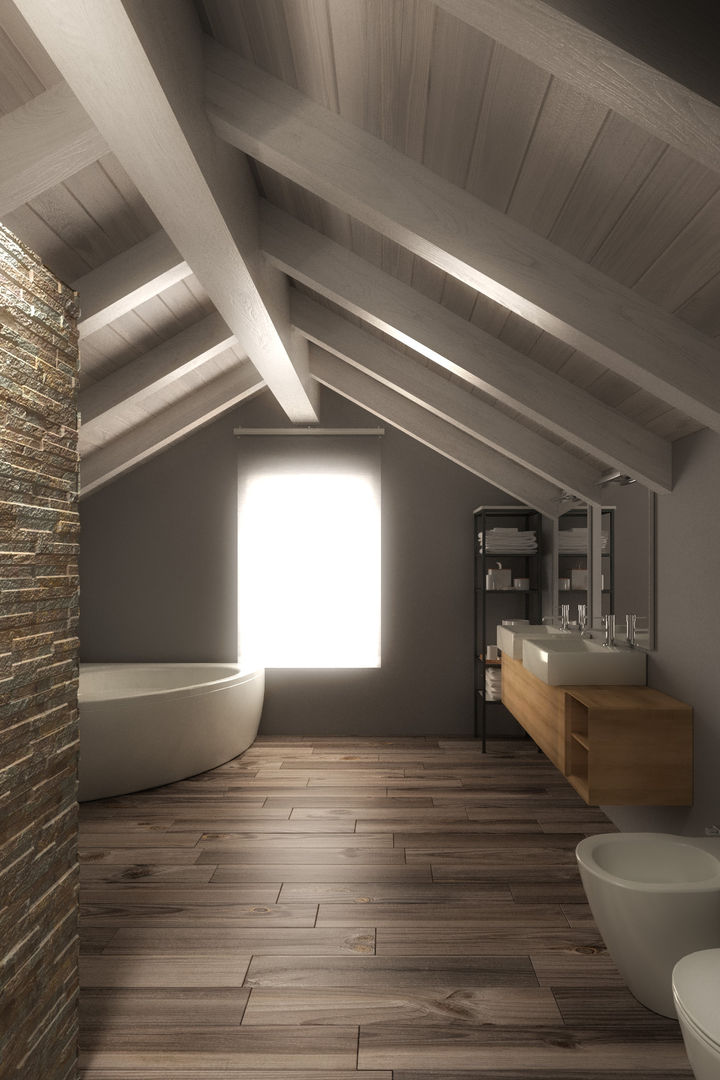 Nuove atmosfere in una casa degli anni '20, 3d-arch 3d-arch Modern bathroom