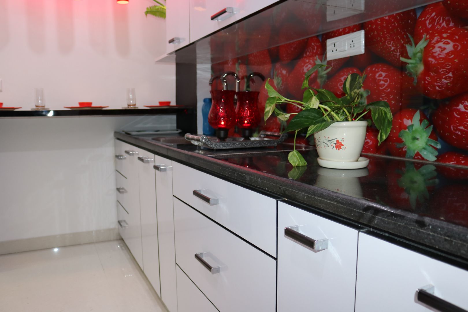 Modular Kitchen with Pull out accessories Enrich Interiors & Decors Built-in kitchens