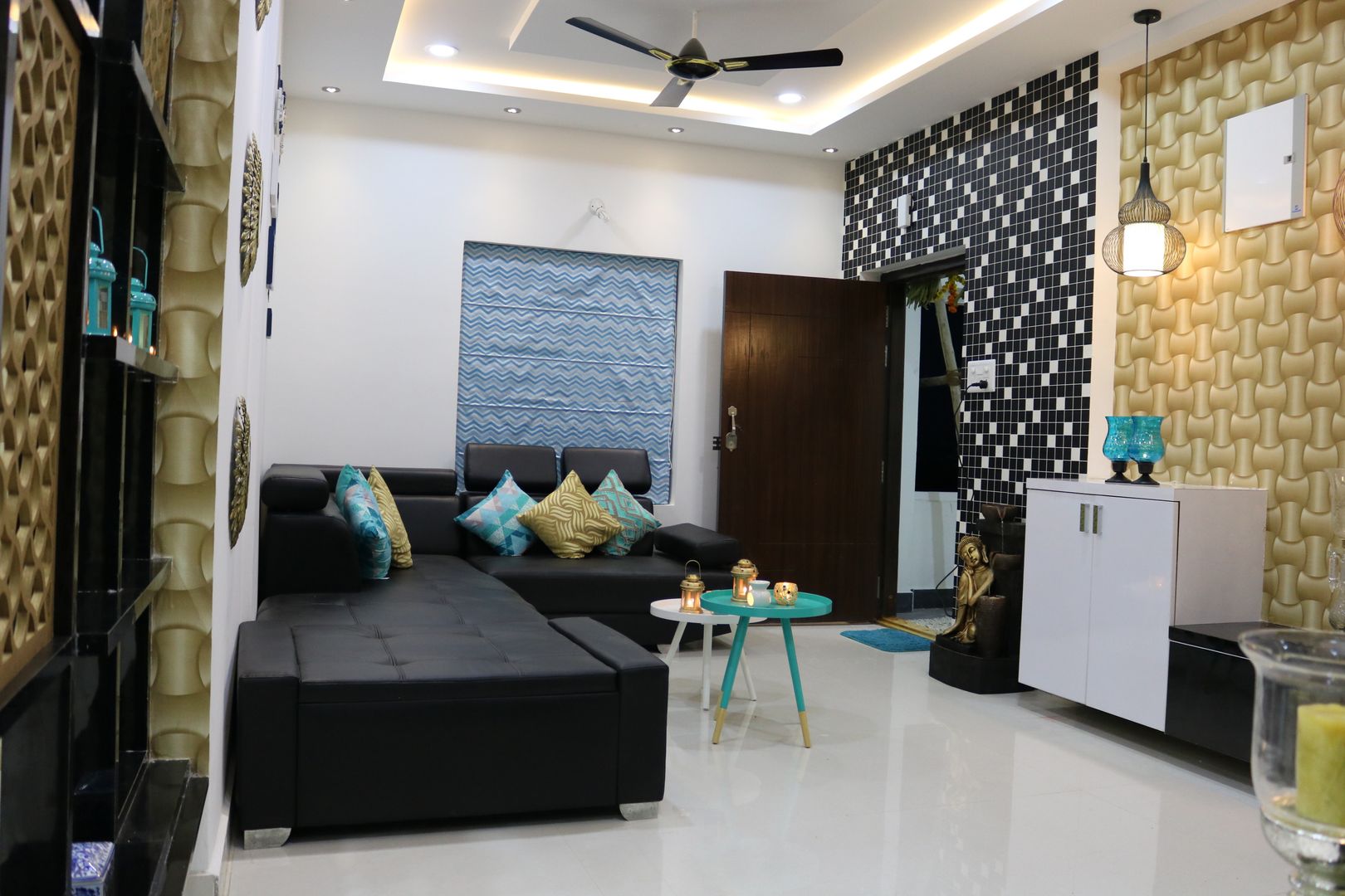 2BHK - Sai Subhashini Towers , Masjidbanda, Kondapur , Hyderabad, Enrich Interiors & Decors Enrich Interiors & Decors Salas de estilo asiático Sofás y sillones