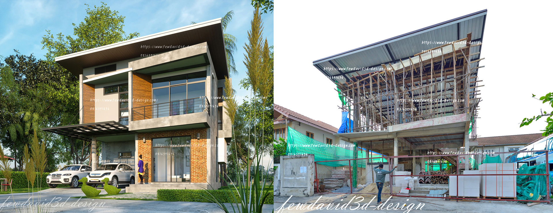 บ้านโมเดิร์นลอฟต์ 4ห้องนอน3ห้องน้ำ, fewdavid3d-design fewdavid3d-design Single family home