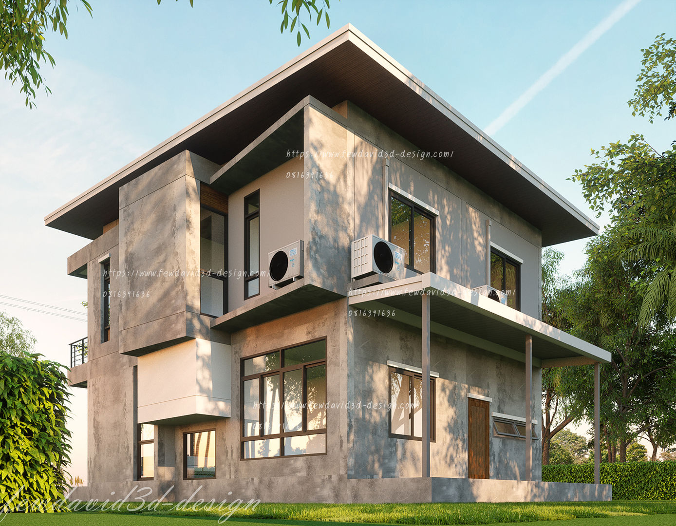 บ้านโมเดิร์นลอฟต์ 4ห้องนอน3ห้องน้ำ, fewdavid3d-design fewdavid3d-design Rumah Modern