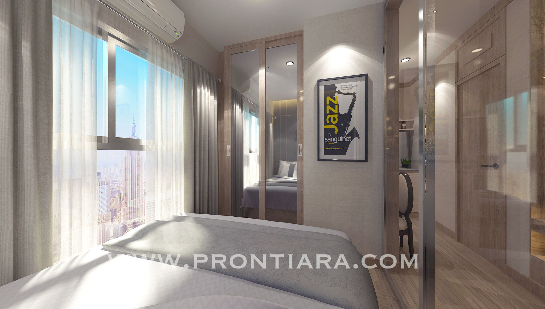Plum condo 22.5 start 150,000฿ ออกแบบและตกแต่งภายใน, Prontiara Prontiara Modern Bedroom