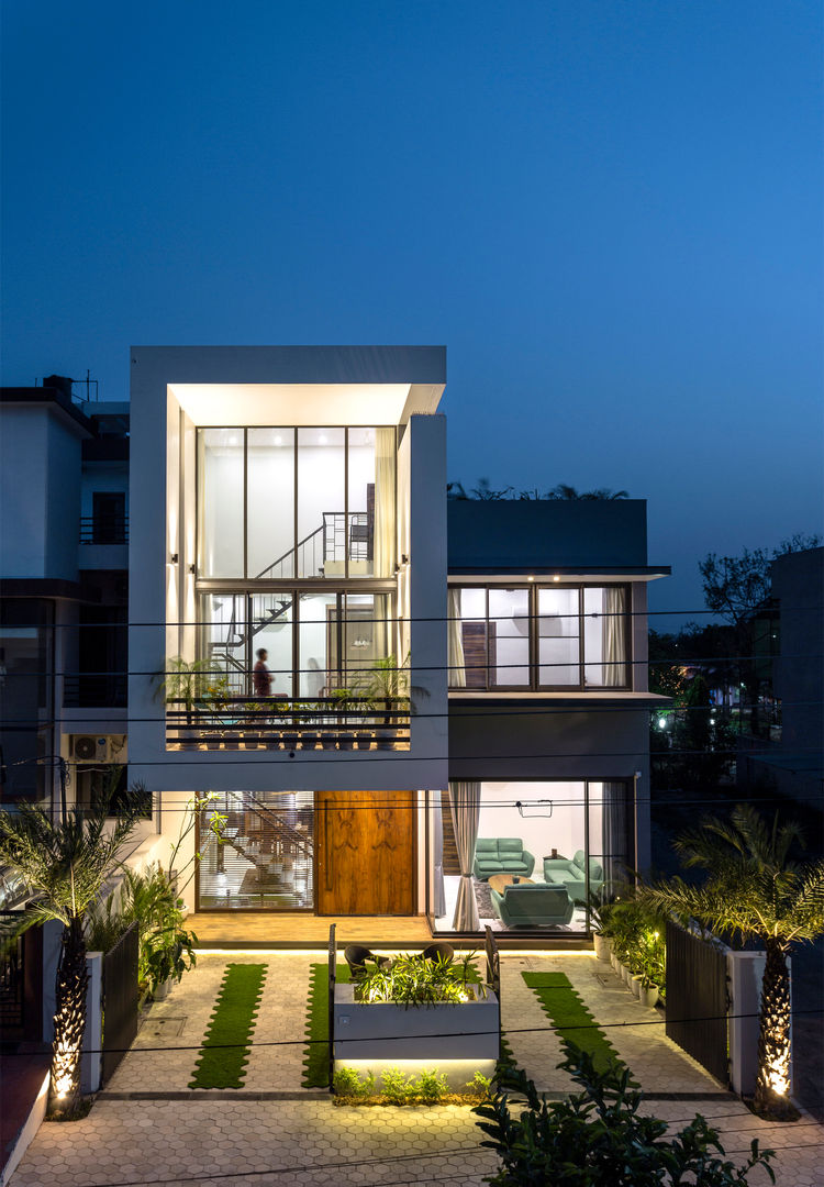 Sky Box House, Garg Architects Garg Architects منزل عائلي صغير الخرسانة