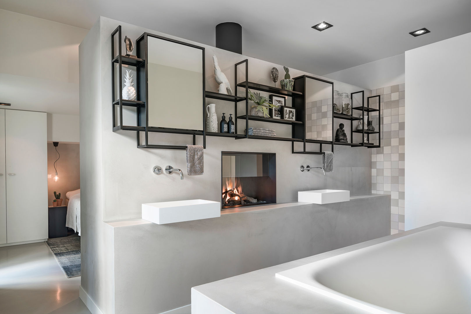 unieke scheidingswand bad&slaapkamer, Boley Boley Bagno in stile industriale Metallo Decorazioni