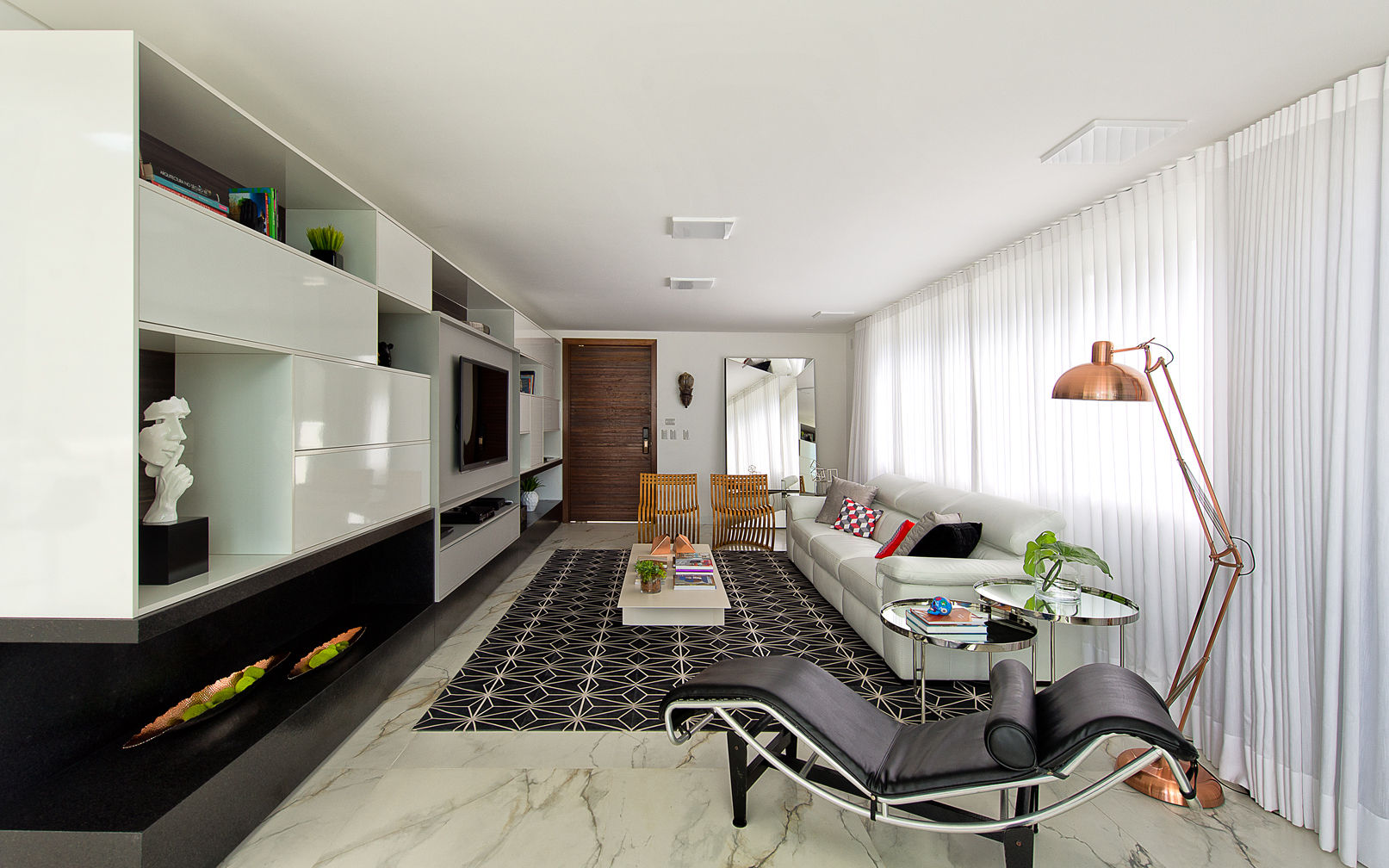 Residência minimalista, Espaço do Traço arquitetura Espaço do Traço arquitetura Living room