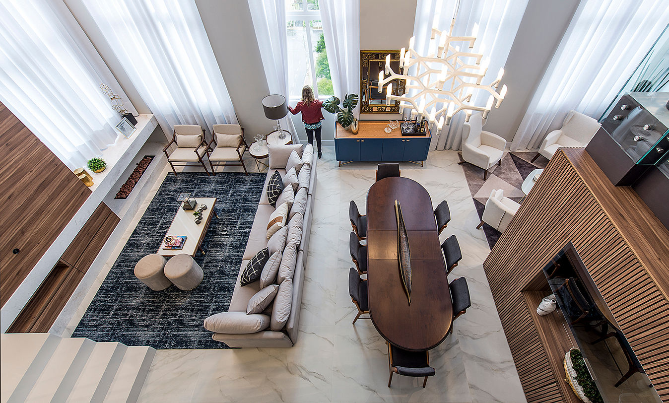 Equilíbrio entre o clássico e o contemporâneo, Espaço do Traço arquitetura Espaço do Traço arquitetura Modern living room