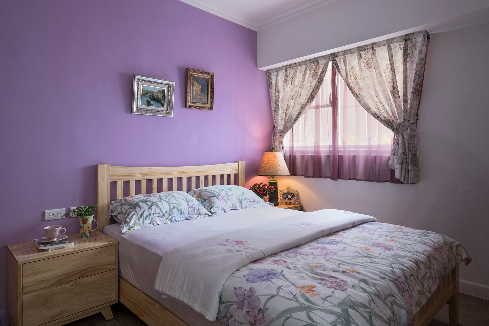 市區45年老屋華麗轉身 恬靜鄉村風, Color-Lotus Design Color-Lotus Design Bedroom Solid Wood Multicolored Beds & headboards