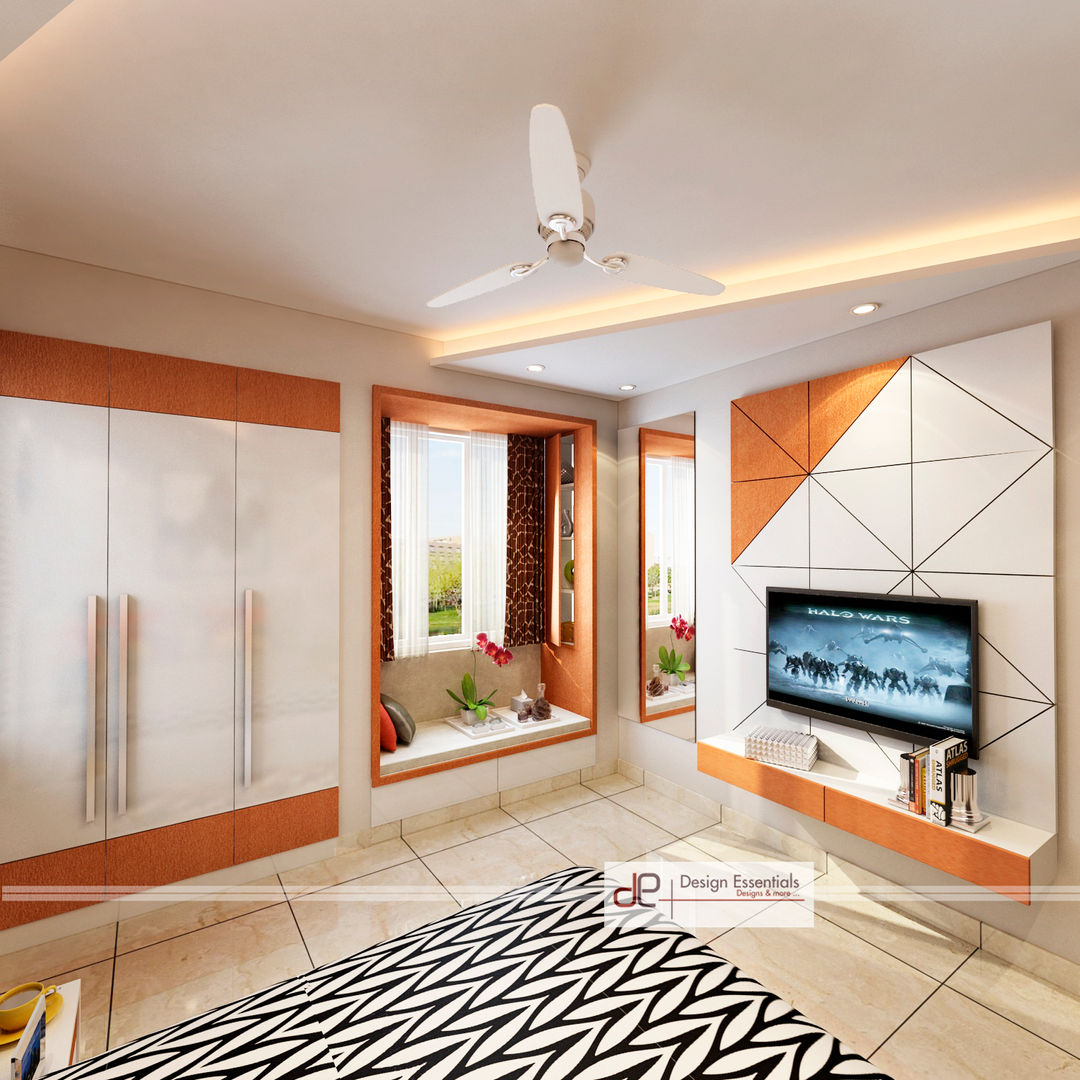 DDA flat at Vasant Kunj, Design Essentials Design Essentials Chambre minimaliste