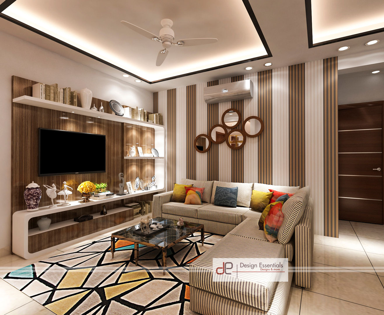 DDA flat at Vasant Kunj, Design Essentials Design Essentials Salas de estar minimalistas