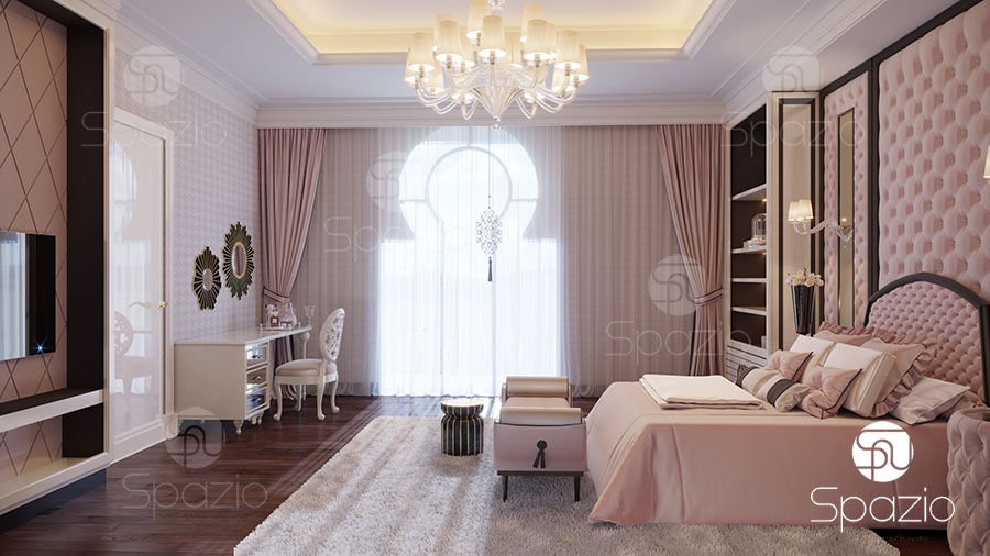 Bedroom interior designs for couple in luxury modern style, Spazio Interior Decoration LLC Spazio Interior Decoration LLC Klasik Yatak Odası