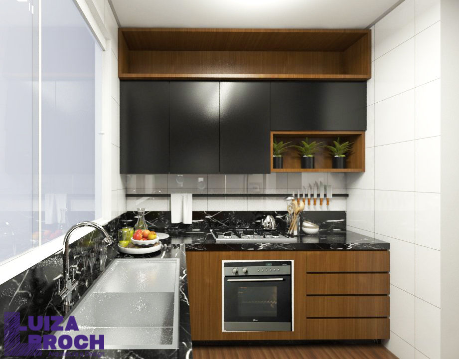 Cozinha - TR, Luiza Broch Arquitetura e Design Luiza Broch Arquitetura e Design Вбудовані кухні