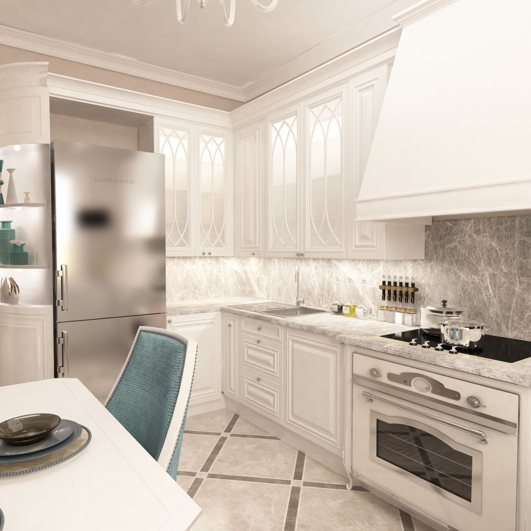 Квартира 66 кв.м, owndesign owndesign オリジナルデザインの キッチン