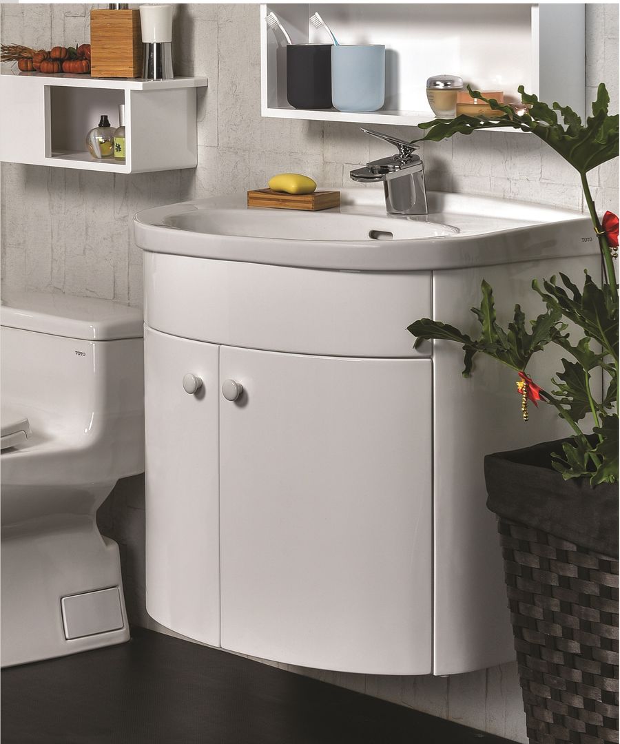 浴室櫃 綋宜實業有限公司 現代浴室設計點子、靈感&圖片 塑木複合材料 1',洗手台